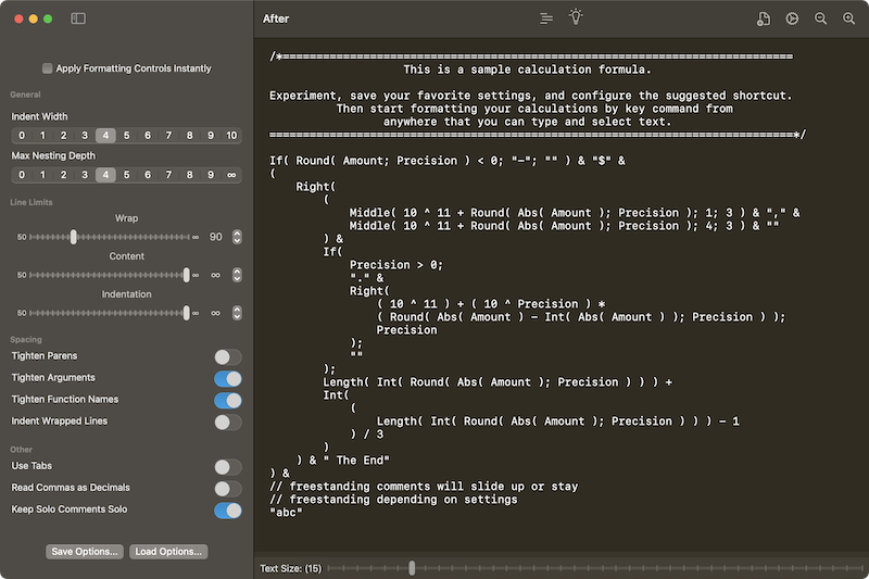 Formatted dark mode